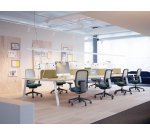 Pôle de 2 bureaux droits chêne clair L 180 x P 80 cm piétement métal - Arch