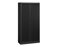 Metal cabinet with curtains Union G. H 198 x W 100 x D 45 cm black body RAL 9005 black curtains