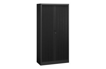 Metal cabinet with curtains Union G. H 198 x W 100 x D 45 cm black body RAL 9005 black curtains