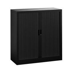 Metal locker with roller shutters Union G. H 100 x W 100 x D 45 cm black body RAL 9005 black shutters