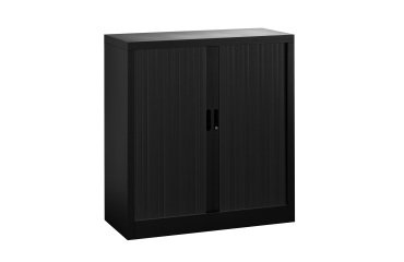 Metal locker with roller shutters Union G. H 100 x W 100 x D 45 cm black body RAL 9005 black shutters