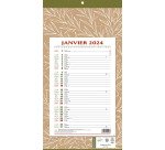 Bloc mensuel à feuillets Millésimé 2024 - Natura - 19 x 36 cm