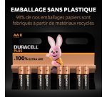 Pile Alcaline AA LR06 Duracell Plus - Blister de 8