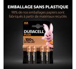 Duracell Plus - Pack de 4 piles Alcalines AA/LR06 - 1,5 V