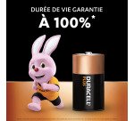 Pile alcaline D - LR20 Duracell Plus 1,5V - Blister de 4 piles
