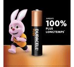 Pile Alcaline AAA LR03 Duracell Plus 1,5V - Blister de 12