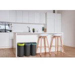 Cestino pattumiera Rotho 50 litri nero - lime