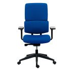 Office chair IMAX non-flammable fabric backrest, with or without armrests, self-regulating synchronous mechanism, black base