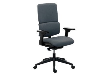 Office chair IMAX with fabric backrest - with 3D armrests - Synchronous mechanism - Black nylon base