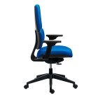 Office chair IMAX non-flammable fabric backrest, with or without armrests, self-regulating synchronous mechanism, black base