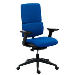 Office chair IMAX with fabric backrest - with 3D armrests - Synchronous mechanism - Black nylon base