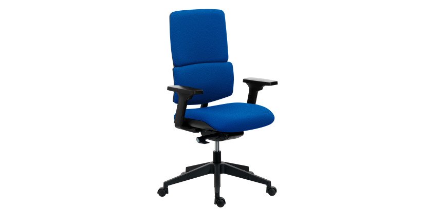 Office chair IMAX non-flammable fabric backrest, with or without armrests, self-regulating synchronous mechanism, black base