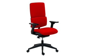 Office chair IMAX with fabric backrest - with 3D armrests - Synchronous mechanism - Black nylon base