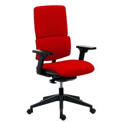 Chaise de bureau IMAX dossier tissu- avec accoudoirs 3D- Mécanisme Synchrone - Pied nylon noir