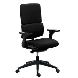 Office chair IMAX with fabric backrest - with 3D armrests - Synchronous mechanism - Black nylon base