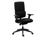 Chaise de bureau Wi-Max dossier tissu- avec accoudoirs 3D- Mécanisme Synchrone - Pied nylon noir