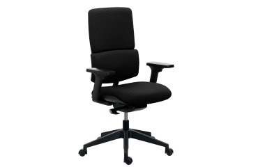 Office chair IMAX with fabric backrest - with 3D armrests - Synchronous mechanism - Black nylon base
