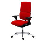Chaise de bureau Wi-Max tissu - mécanisme synchrone - pieds alu - avec accoudoirs