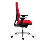 Chaise de bureau Wi-Max tissu - mécanisme synchrone - pieds alu - avec accoudoirs