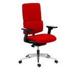 Chaise de bureau Wi-Max tissu - mécanisme synchrone - pieds alu - avec accoudoirs