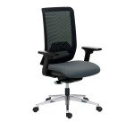 Chaise de bureau IMAX dossier maille - avec ou sans accoudoirs - Mécanisme Synchrone + réglage profondeur d'assise - Pieds aluminium