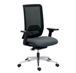 Office chair IMAX mesh back - with or without armrests - Synchronous mechanism + seat depth adjustment - Aluminum base