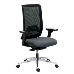 Chaise de bureau IMAX dossier maille - avec ou sans accoudoirs - Mécanisme Synchrone + réglage profondeur d'assise - Pieds aluminium