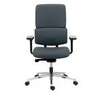 Chaise de bureau Wi-Max tissu - mécanisme synchrone - pieds alu - avec accoudoirs