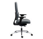 Chaise de bureau Wi-Max tissu - mécanisme synchrone - pieds alu - avec accoudoirs