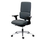Chaise de bureau Wi-Max tissu - mécanisme synchrone - pieds alu - avec accoudoirs