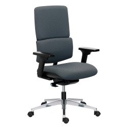 Office chair IMAX gray fabric - synchronous mechanism - aluminum base - with armrests