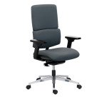 Chaise de bureau Wi-Max tissu - mécanisme synchrone - pieds alu - avec accoudoirs
