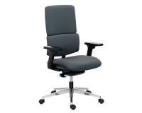 Office chair IMAX fabric - with or without armrests - Lumbar support - Synchronous mechanism + seat depth adjustment - Aluminum feet
