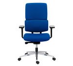 Chaise de bureau Wi-Max tissu - mécanisme synchrone - pieds alu - avec accoudoirs