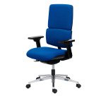 Chaise de bureau Wi-Max tissu - mécanisme synchrone - pieds alu - avec accoudoirs