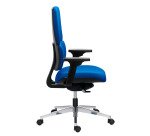 Chaise de bureau Wi-Max tissu - mécanisme synchrone - pieds alu - avec accoudoirs