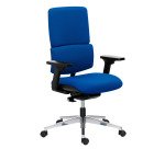 Chaise de bureau Wi-Max tissu - mécanisme synchrone - pieds alu - avec accoudoirs