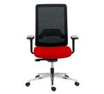 Chaise de bureau IMAX dossier maille, tissu non feu, avec ou sans accoudoirs, mécanisme synchrone, pieds aluminium
