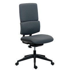 Bureaustoel IMAX met stoffen rugleuning - zonder armleuningen - Synchroon mechanisme - Zwart nylon onderstel