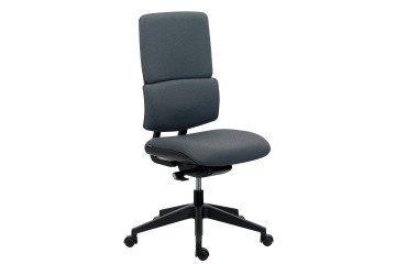 Bureaustoel IMAX met stoffen rugleuning - zonder armleuningen - Synchroon mechanisme - Zwart nylon onderstel