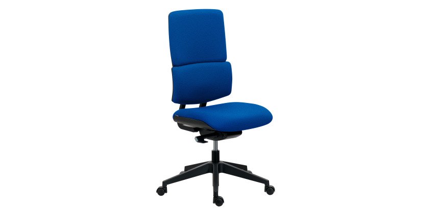 Office chair IMAX non-flammable fabric backrest, with or without armrests, self-regulating synchronous mechanism, black base