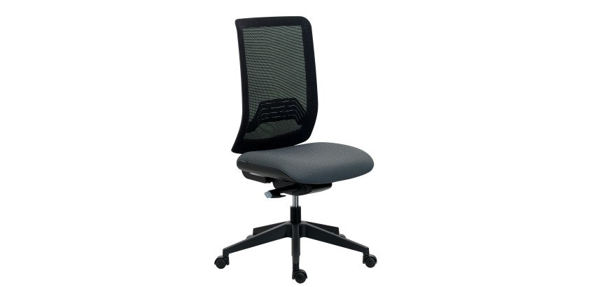 Chaise de bureau Wi-Max dossier maille - sans accoudoirs - Mécanisme Synchrone - Pied nylon noir