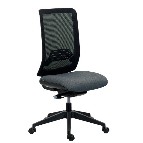 Chaise de bureau Wi-Max dossier maille - sans accoudoirs - Mécanisme Synchrone - Pied nylon noir