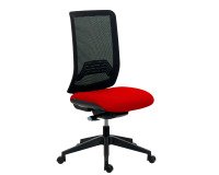 Office chair IMAX mesh back - armless - Synchronous Mechanism - Black nylon base - Red