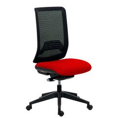 Office chair IMAX mesh back - armless - Synchronous Mechanism - Black nylon base - Red
