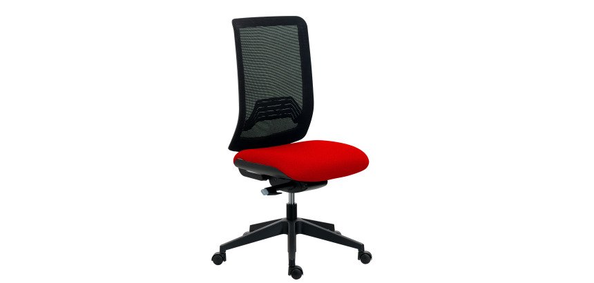 Chaise de bureau IMAX dossier maille - avec ou sans accoudoirs - Mécanisme Synchrone + réglage profondeur d'assise - Pied noir