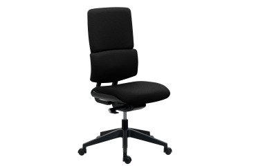 Bureaustoel IMAX met stoffen rugleuning - zonder armleuningen - Synchroon mechanisme - Zwart nylon onderstel