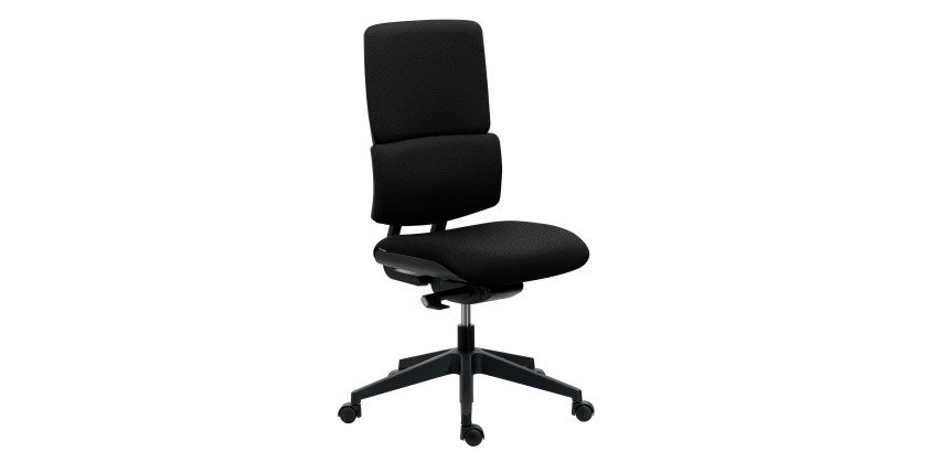 Chaise de bureau Wi-Max dossier tissu- sans accoudoirs - Mécanisme Synchrone - Pied nylon noir
