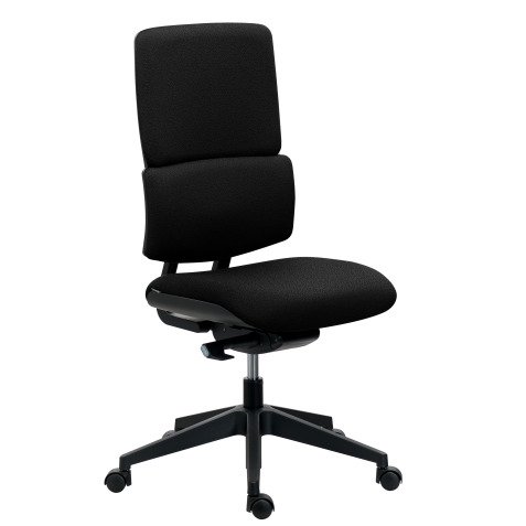 Chaise de bureau Wi-Max dossier tissu- sans accoudoirs - Mécanisme Synchrone - Pied nylon noir