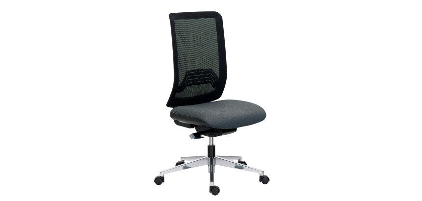 Chaise de bureau IMAX dossier maille - avec ou sans accoudoirs - Mécanisme Synchrone + réglage profondeur d'assise - Pieds aluminium